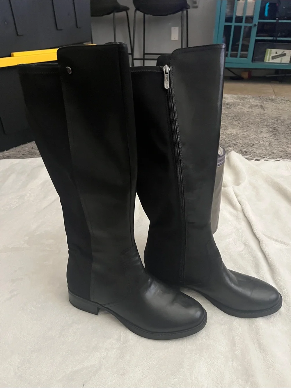 Women's Tall Black Leather Riding Boots